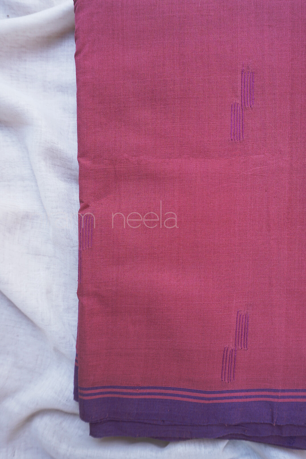 Mauve pink and violet Angara cotton saree - Niram Neela