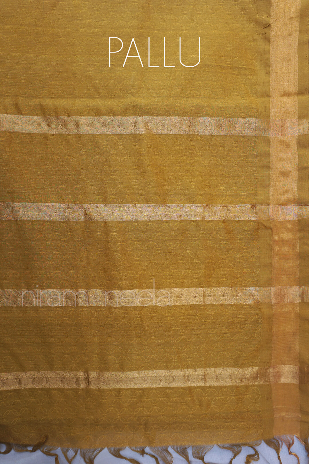 Multicolour and gold Angara cotton saree - Niram Neela