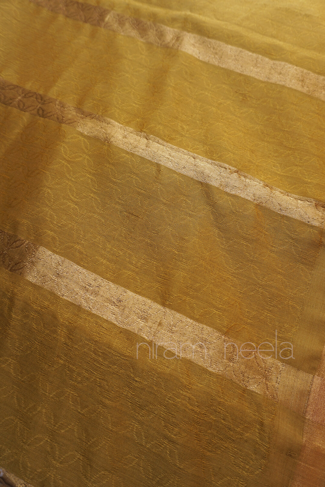 Multicolour and gold Angara cotton saree - Niram Neela