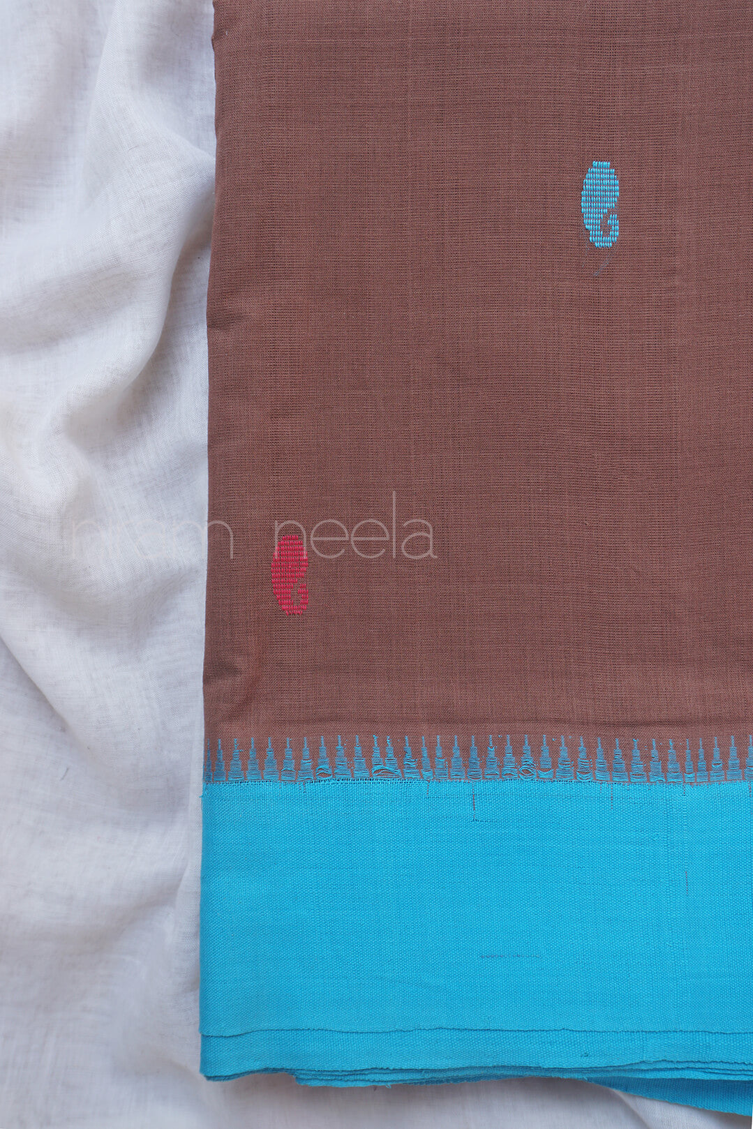 Brown Ganga jamuna Kuppadam cotton saree - Niram Neela