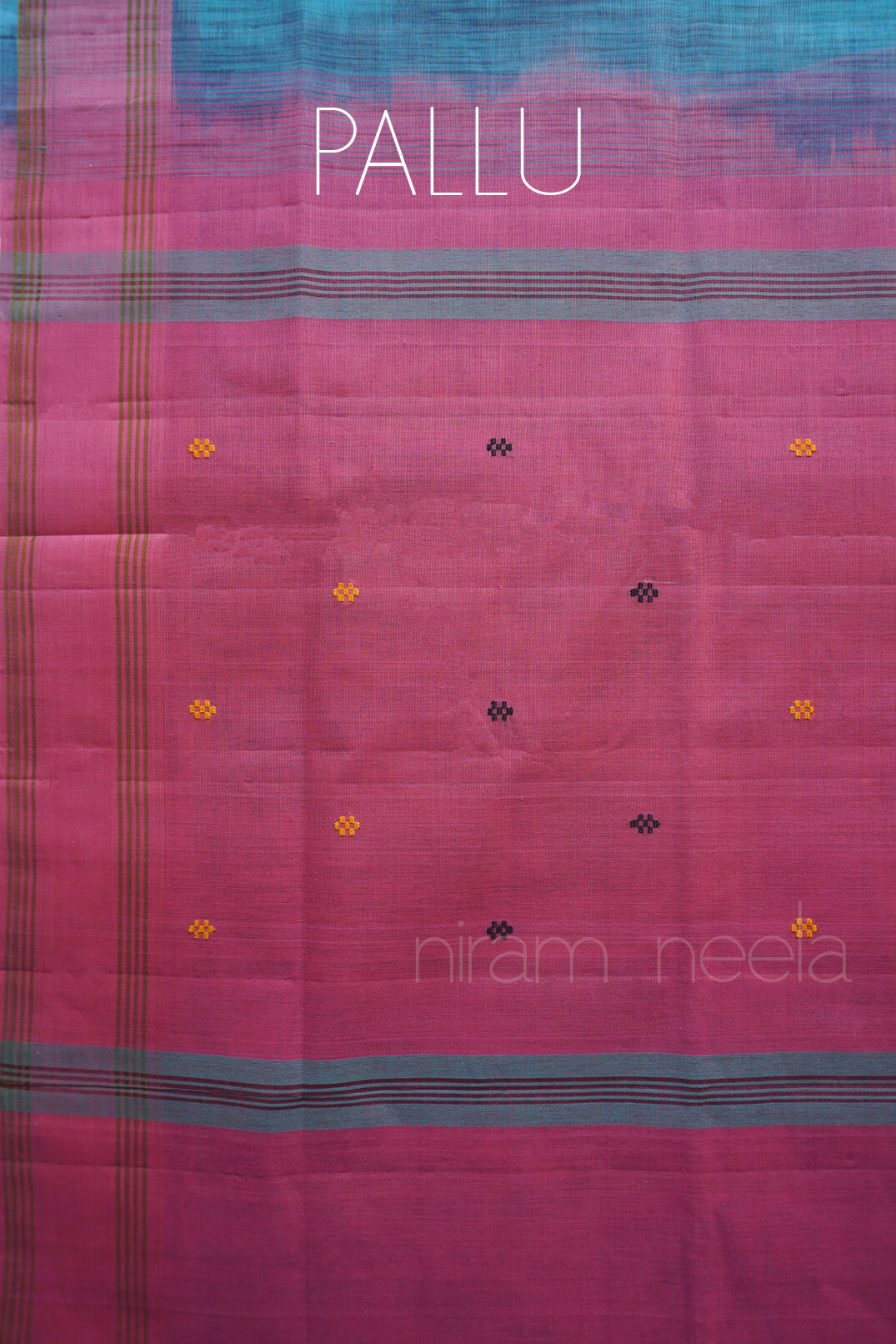 Blue and pink tie-dyed Godavari cotton saree | Niram Neela