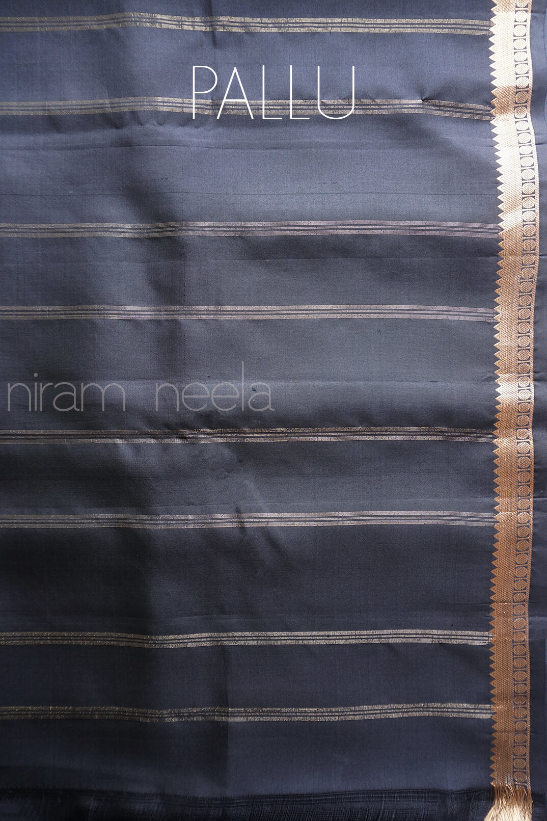 Black and gold Arni silk saree - Niram Neela