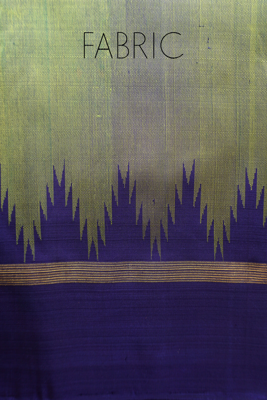 Olive green and navy Arni silk saree - Niram Neela