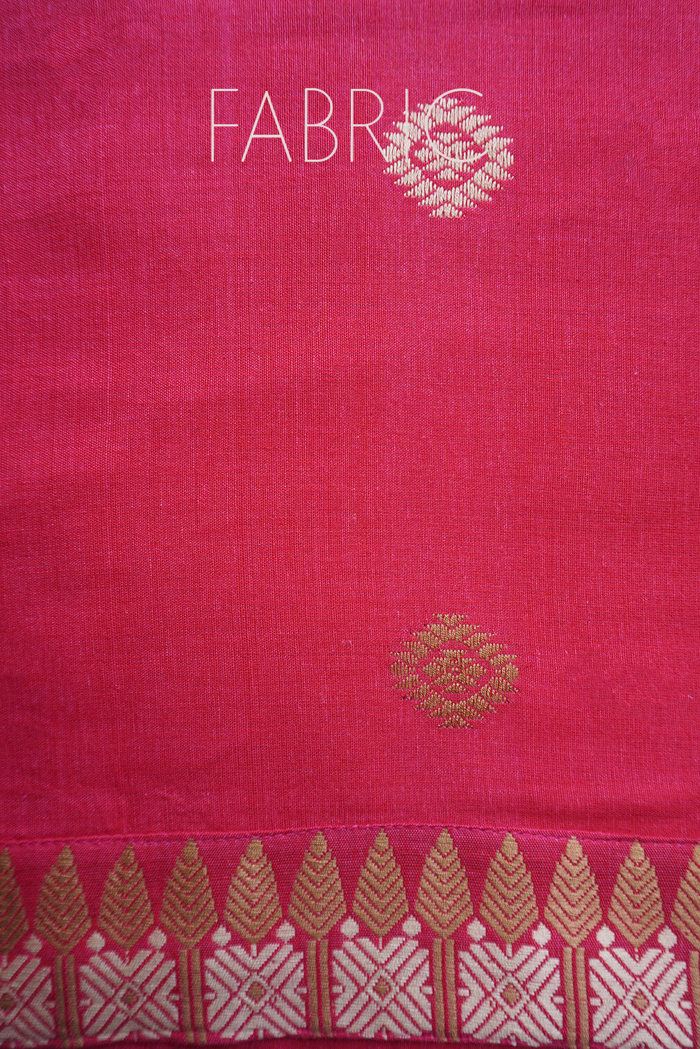 Candy pink and beige Assam cotton saree - Niram Neela