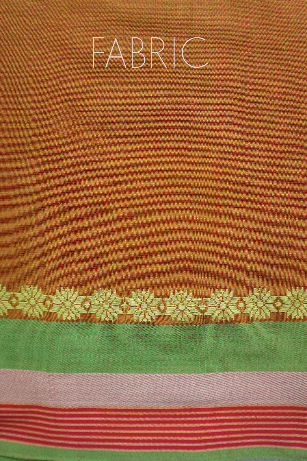 Brown and green Begumpuri cotton saree - Niram Neela