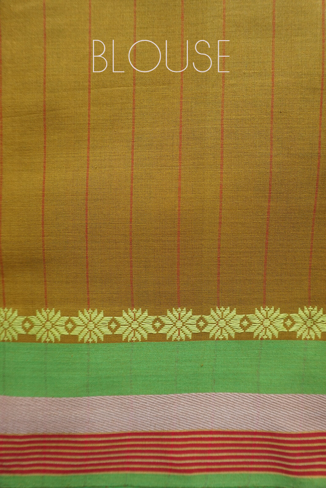 Brown and green Begumpuri cotton saree - Niram Neela