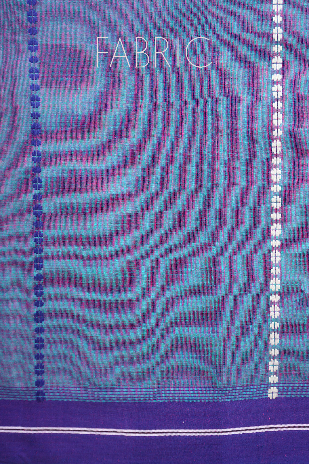 Peacock blue and violet Begumpuri cotton saree - Niram Neela