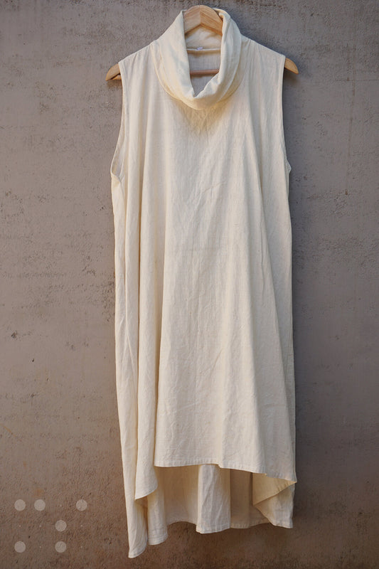 Cowl collar dress in ivory - Niram Neela