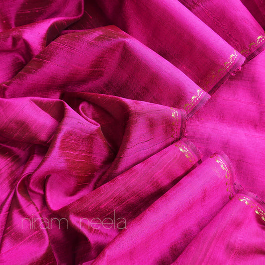 Pink and gold Dupion silk saree - Niram Neela