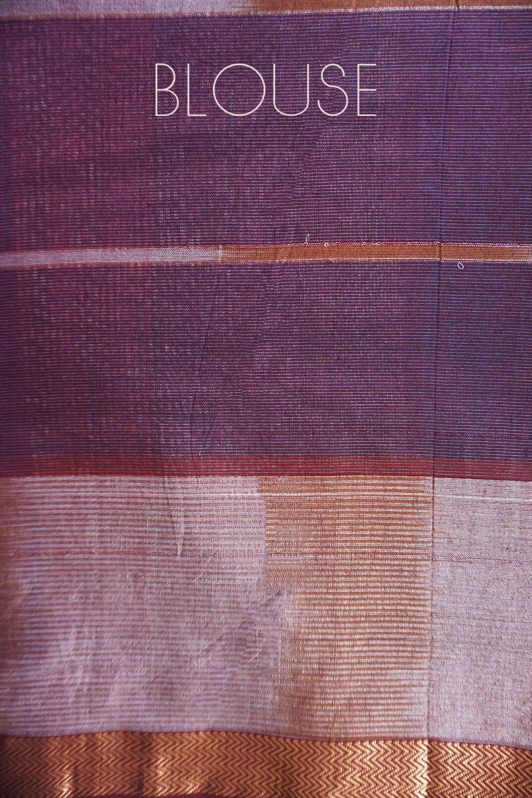 Blue and taupe Maheshwari silk cotton saree - Niram Neela