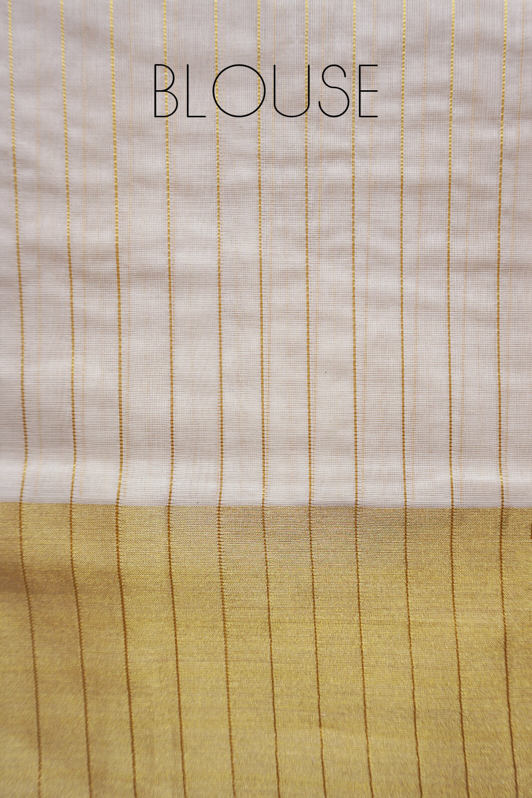 Ivory and gold striped single set mundu - Niram Neela