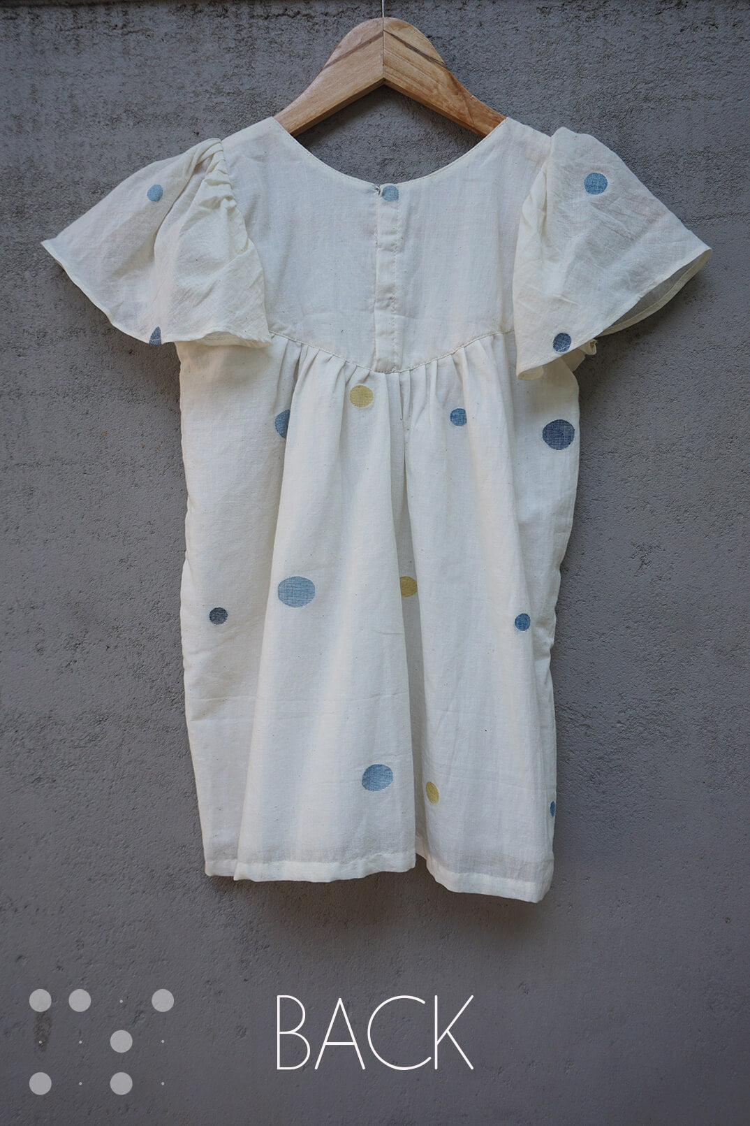 Girls' dress in ivory polka dots - Niram Neela