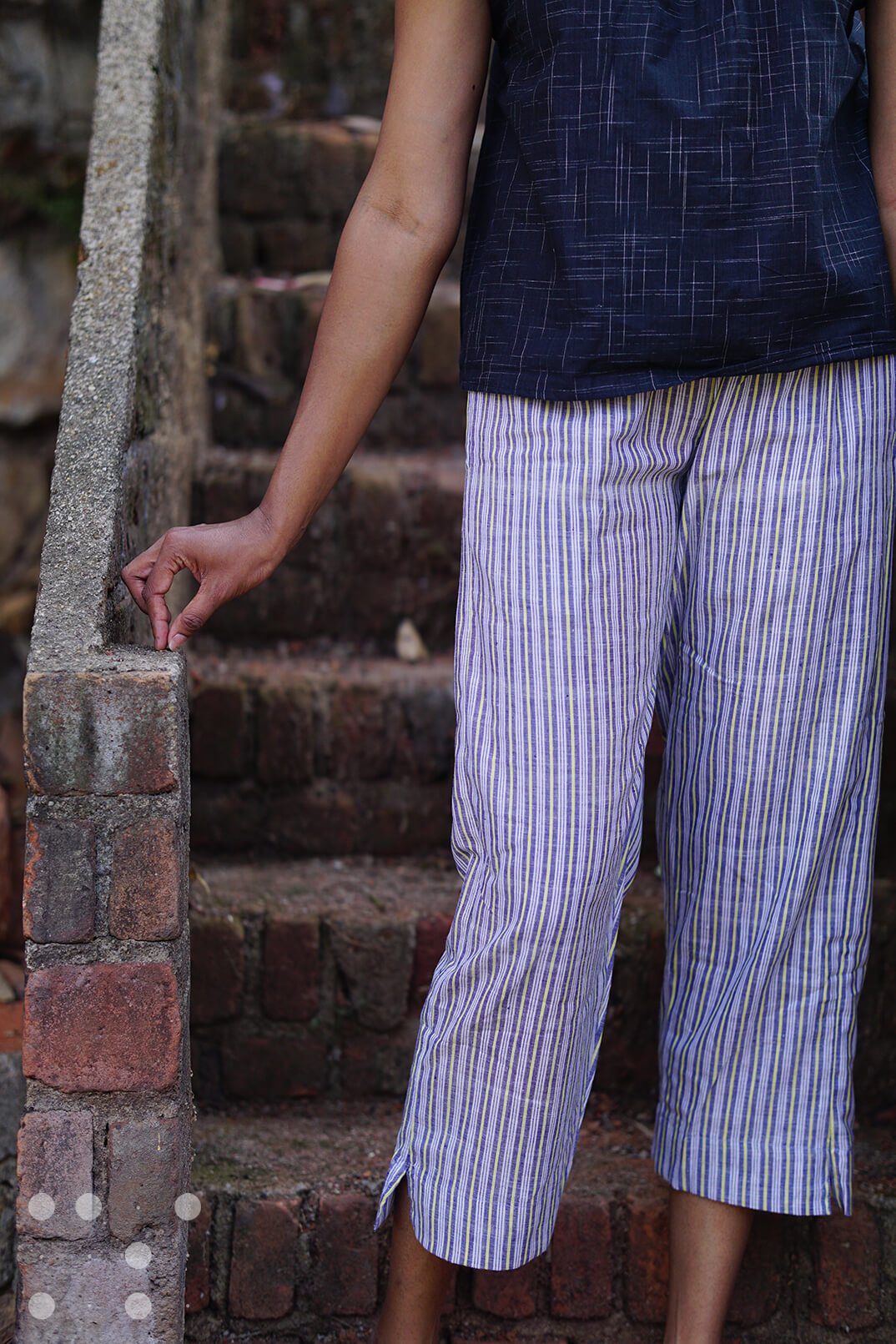 Ankle pants in white pinstripes - Niram Neela