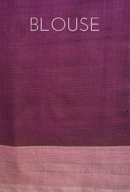 Aubergine and blue Gollabhama cotton saree - Niram Neela