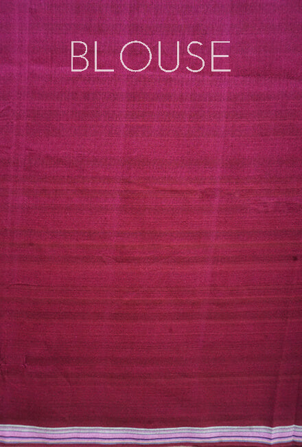 Purple and white Gollabhama cotton saree - Niram Neela