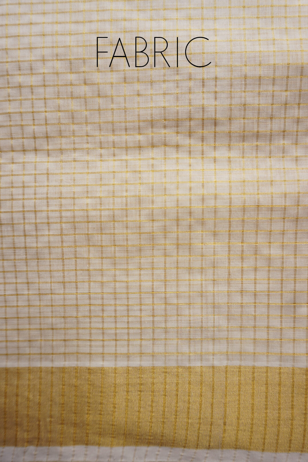 Ivory and gold microcheck Kasavu cotton saree - Niram Neela