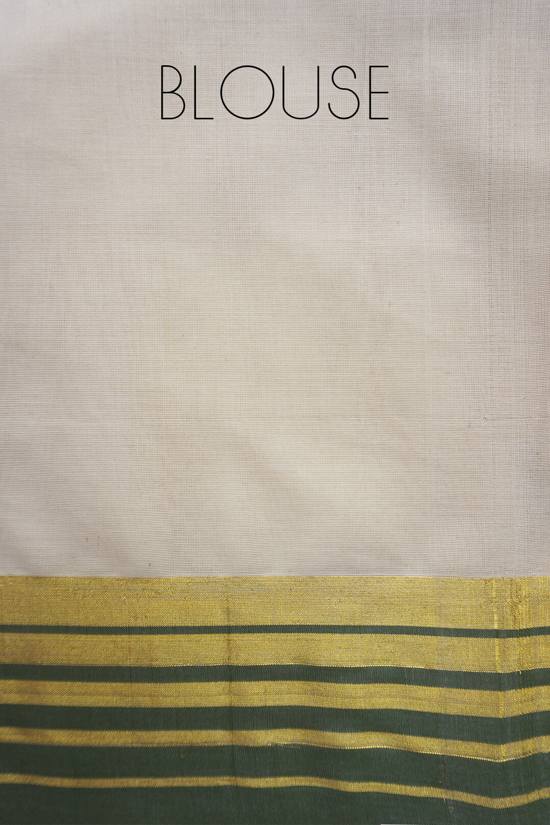 Ivory green and gold Kasavu cotton saree | Niram Neela