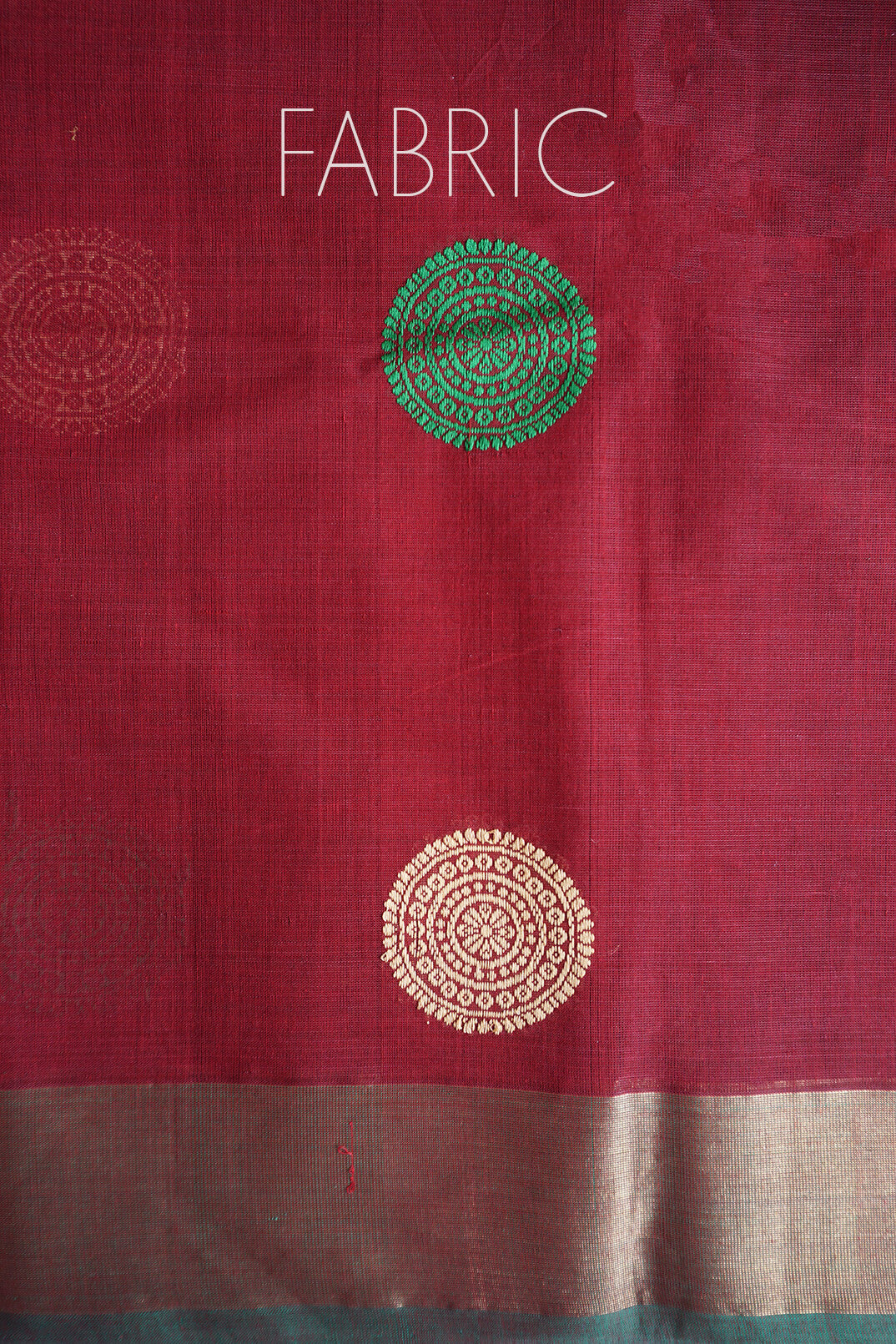 Maroon and green Kanjivaram cotton saree - Niram Neela