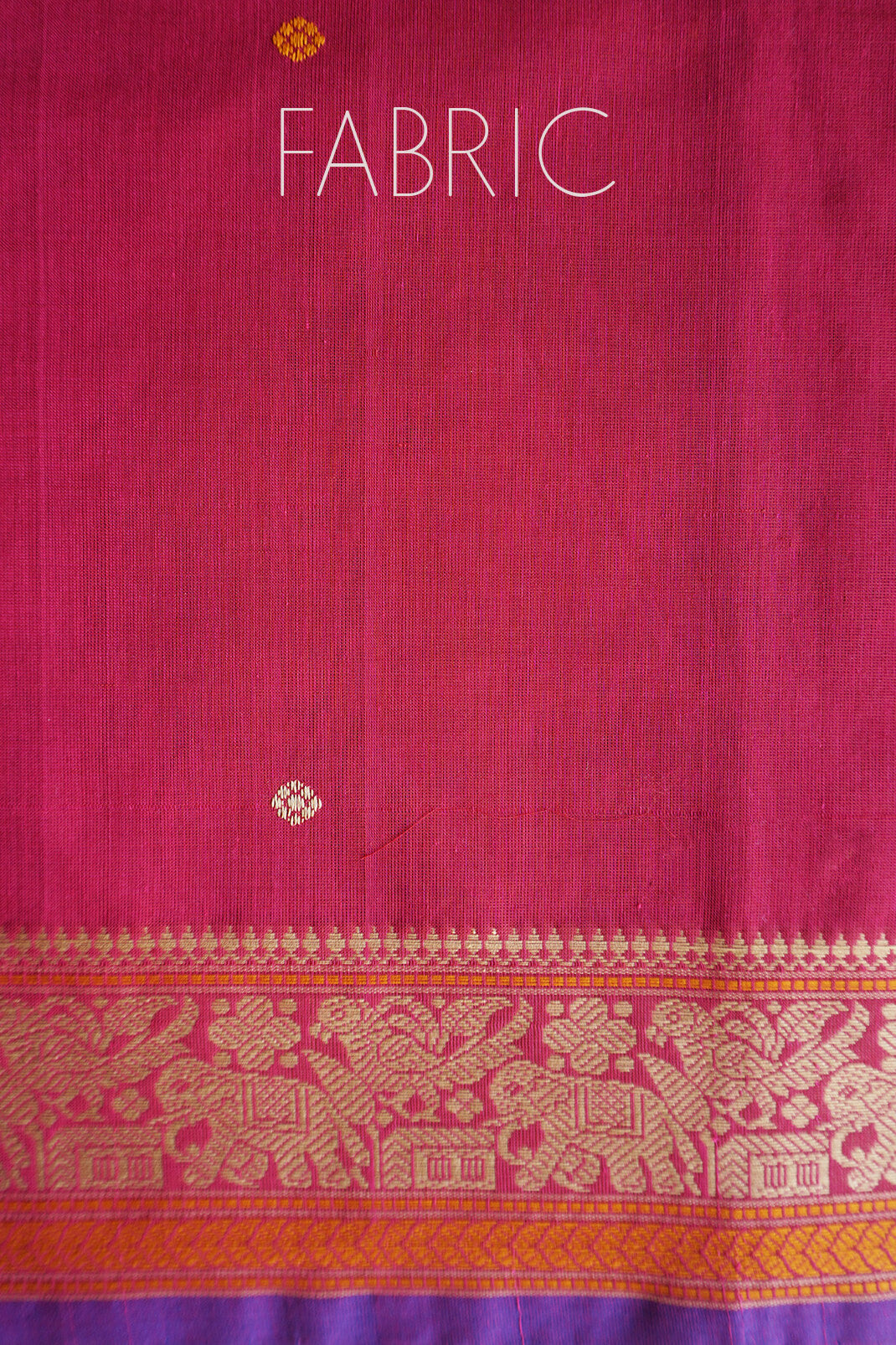 Pink and violet Kanjivaram cotton saree - Niram Neela