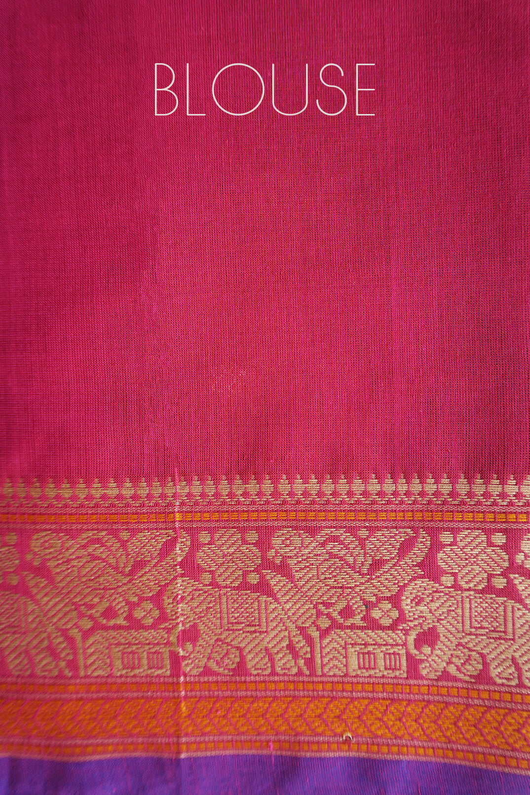 Pink and violet Kanjivaram cotton saree - Niram Neela