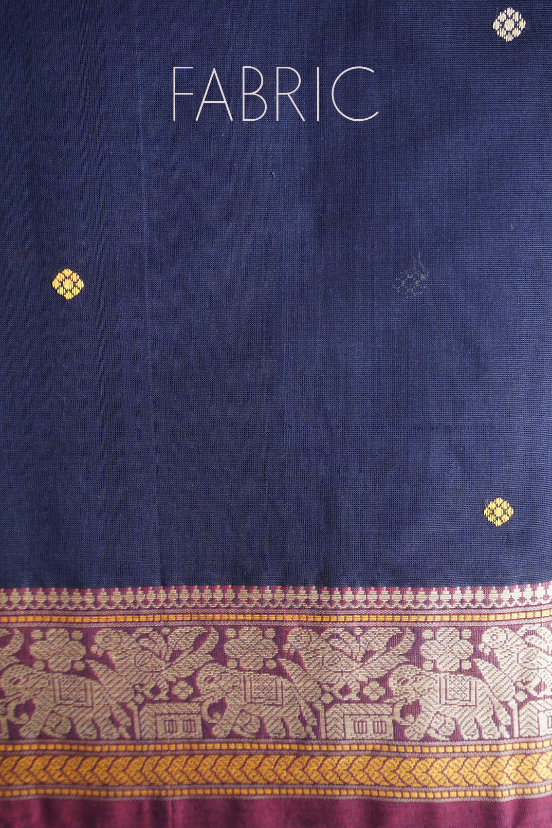 Navy and maroon Kanjivaram cotton saree - Niram Neela