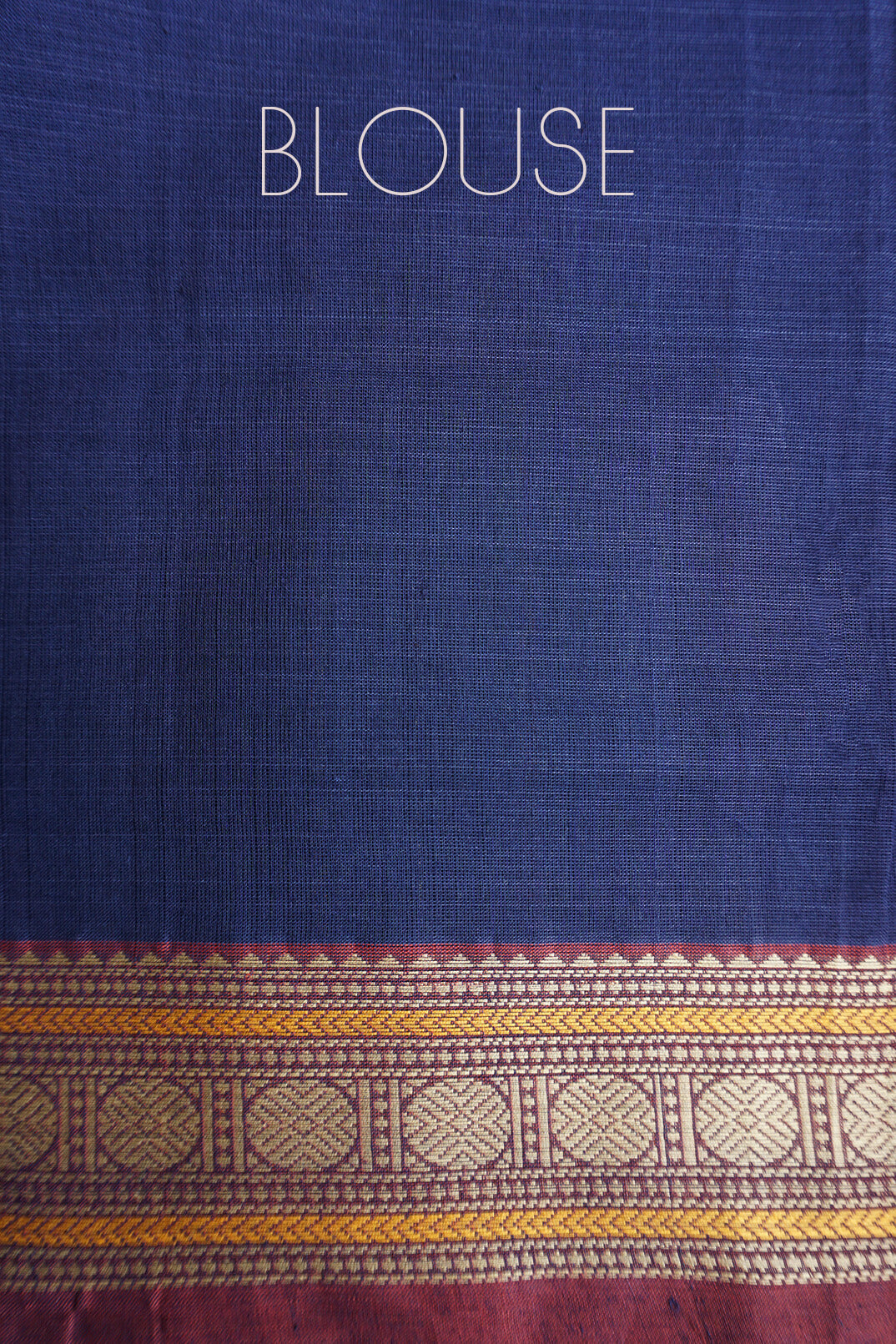 Navy and maroon check Kanjivaram cotton saree - Niram Neela