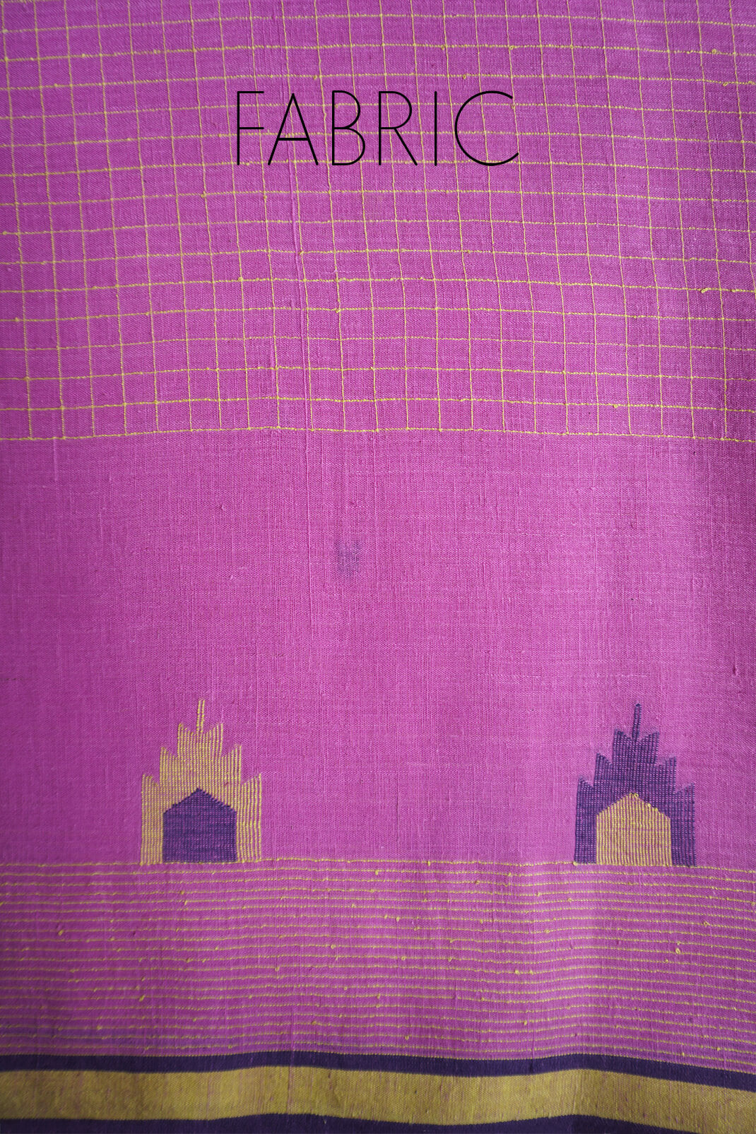 Lavender and yellow Bengal jamdani muslin cotton saree | Niram Neela