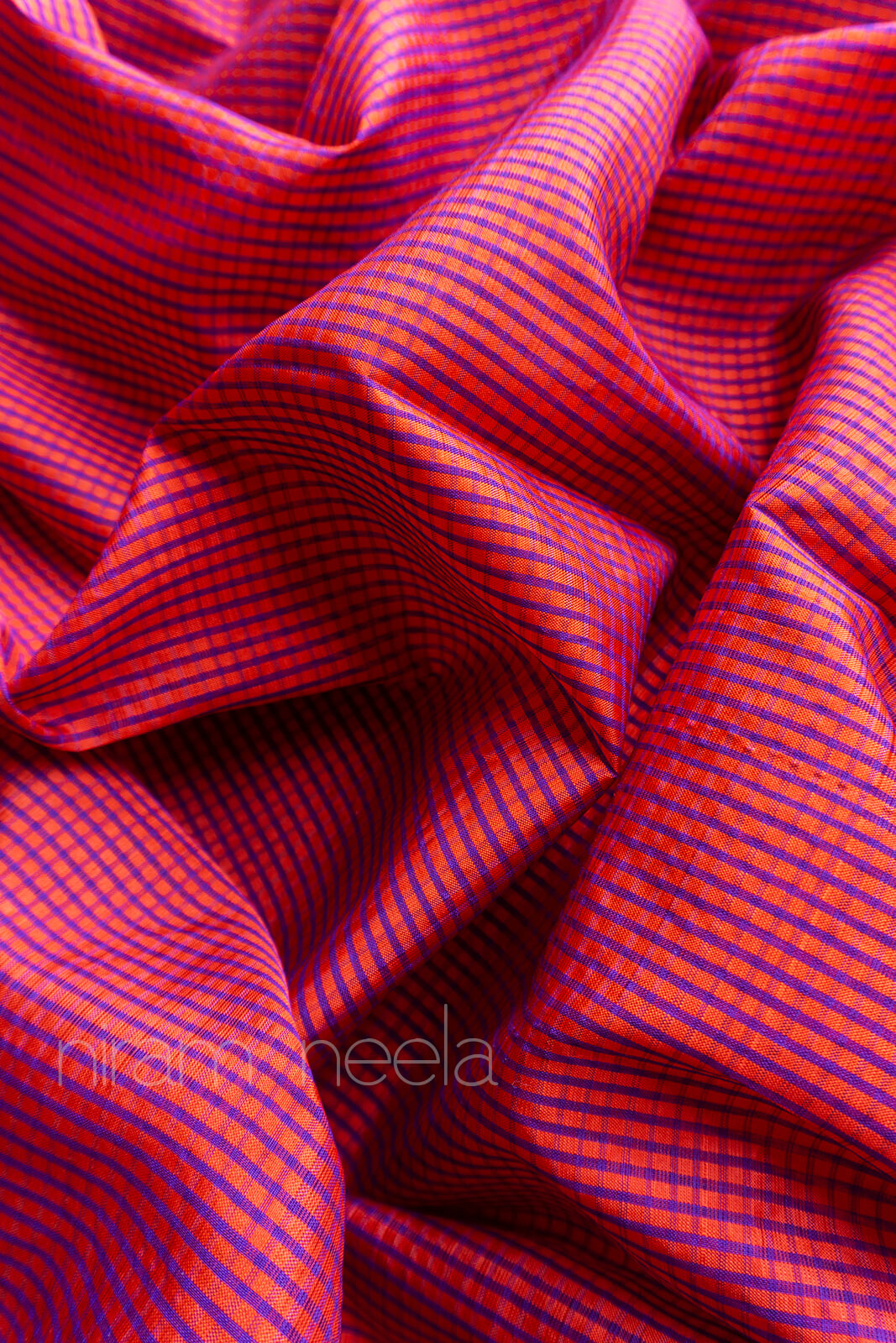 Pink and red Koorainadu silk cotton saree | Niram Neela