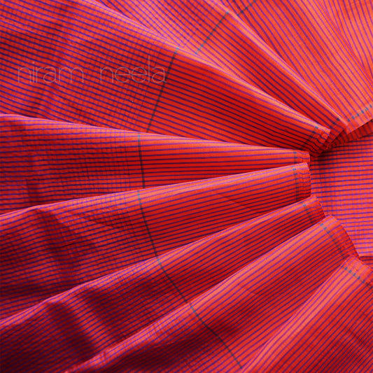 Pink and red Koorainadu silk cotton saree | Niram Neela