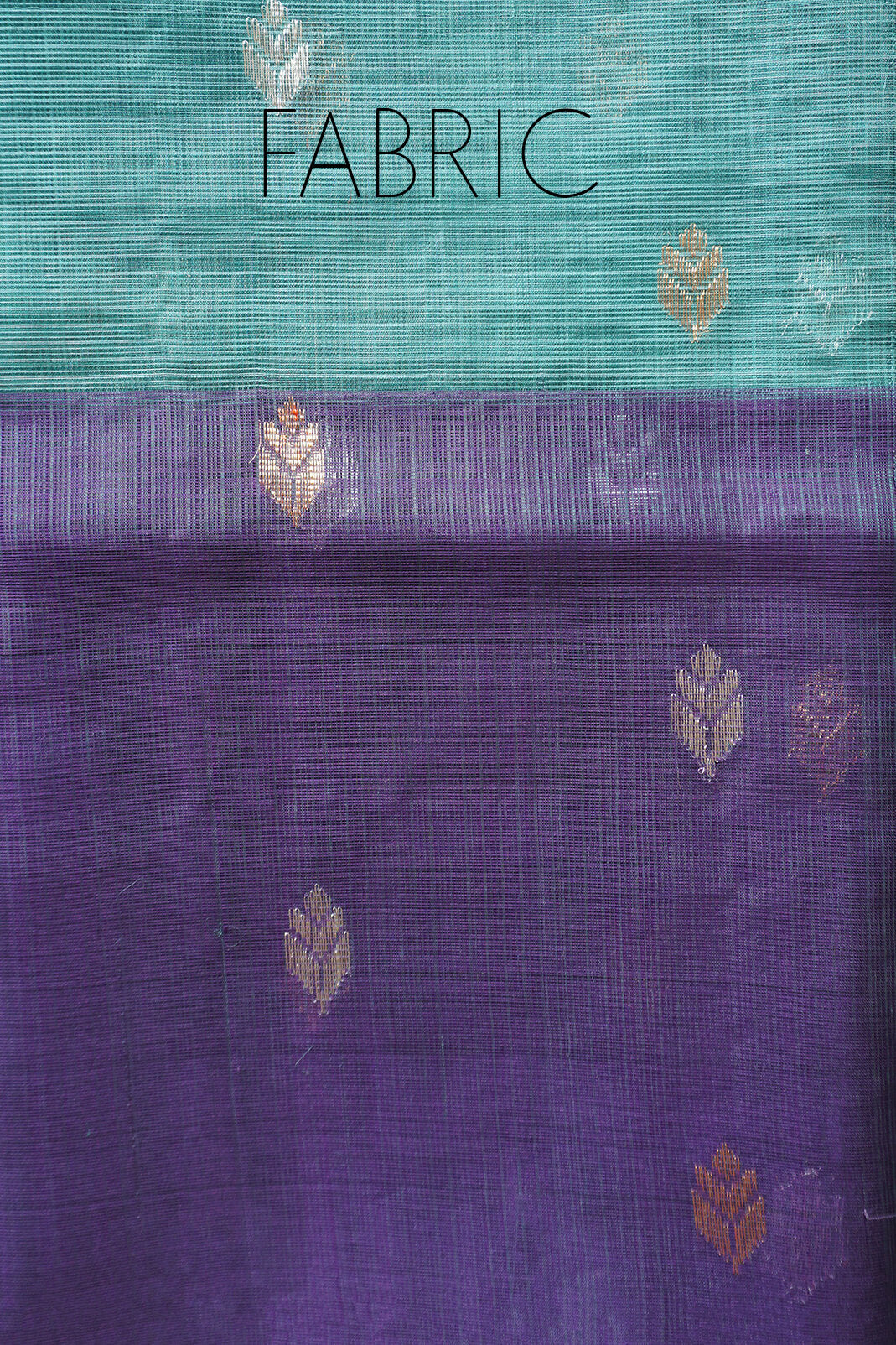 Green and purple Kota silk pure zari saree - Niram Neela