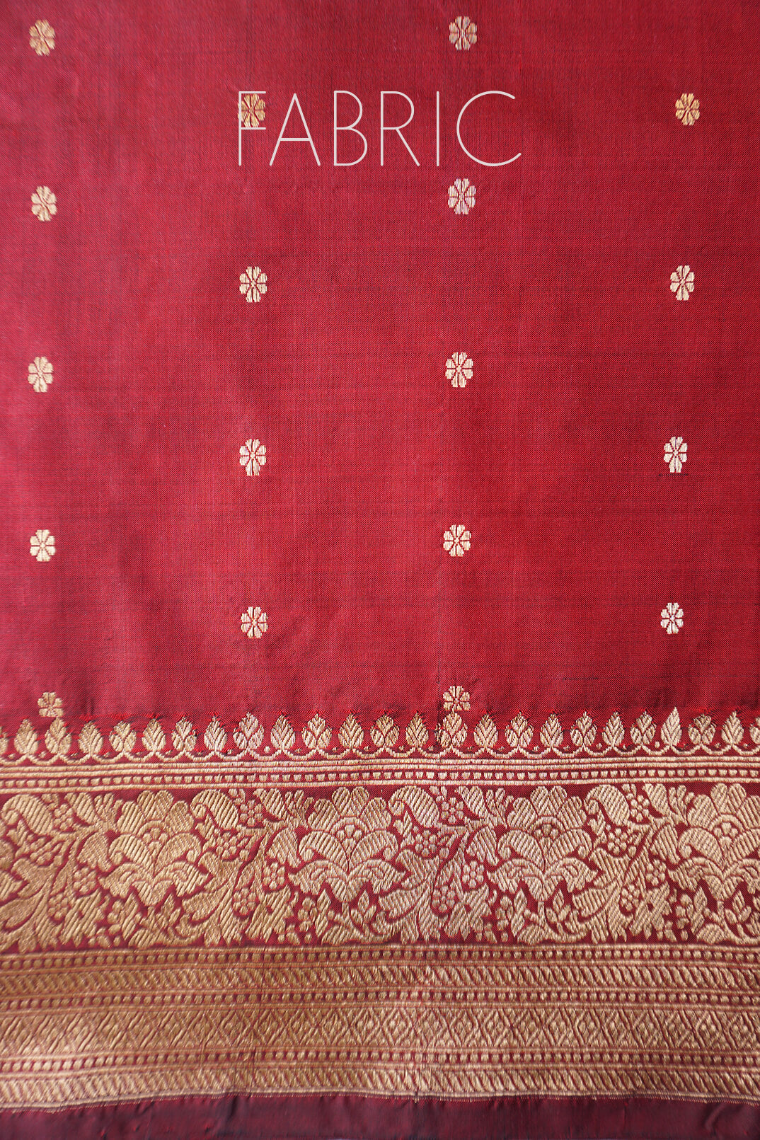 Wine red and gold Banaras Kadhua silk saree