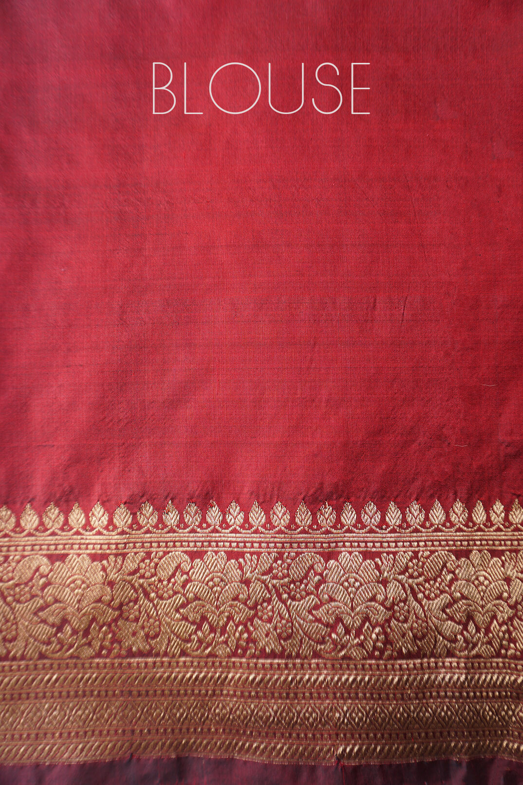 Wine red and gold Banaras Kadhua silk saree