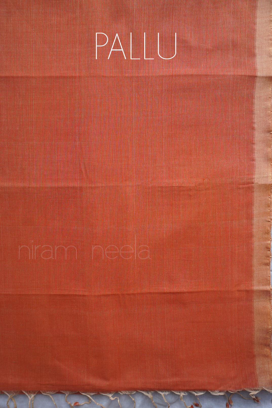 Brown and cream Mangalagiri cotton saree- - Niram Neela handloom