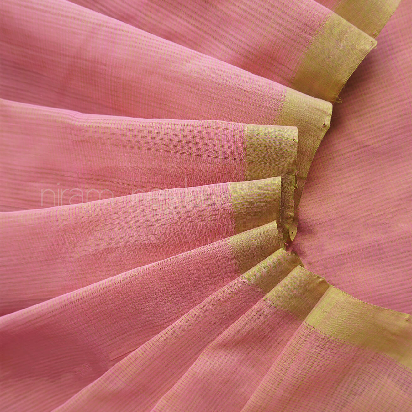 Baby pink and lime Mangalagiri cotton saree | Niram Neela sarees for women