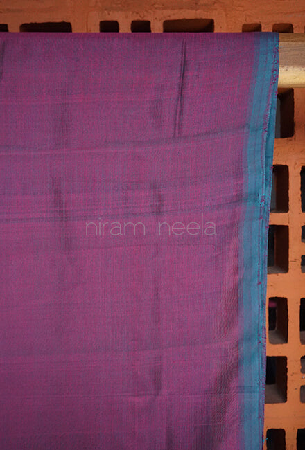 Purple Mangalagiri silk cotton saree - Niram Neela