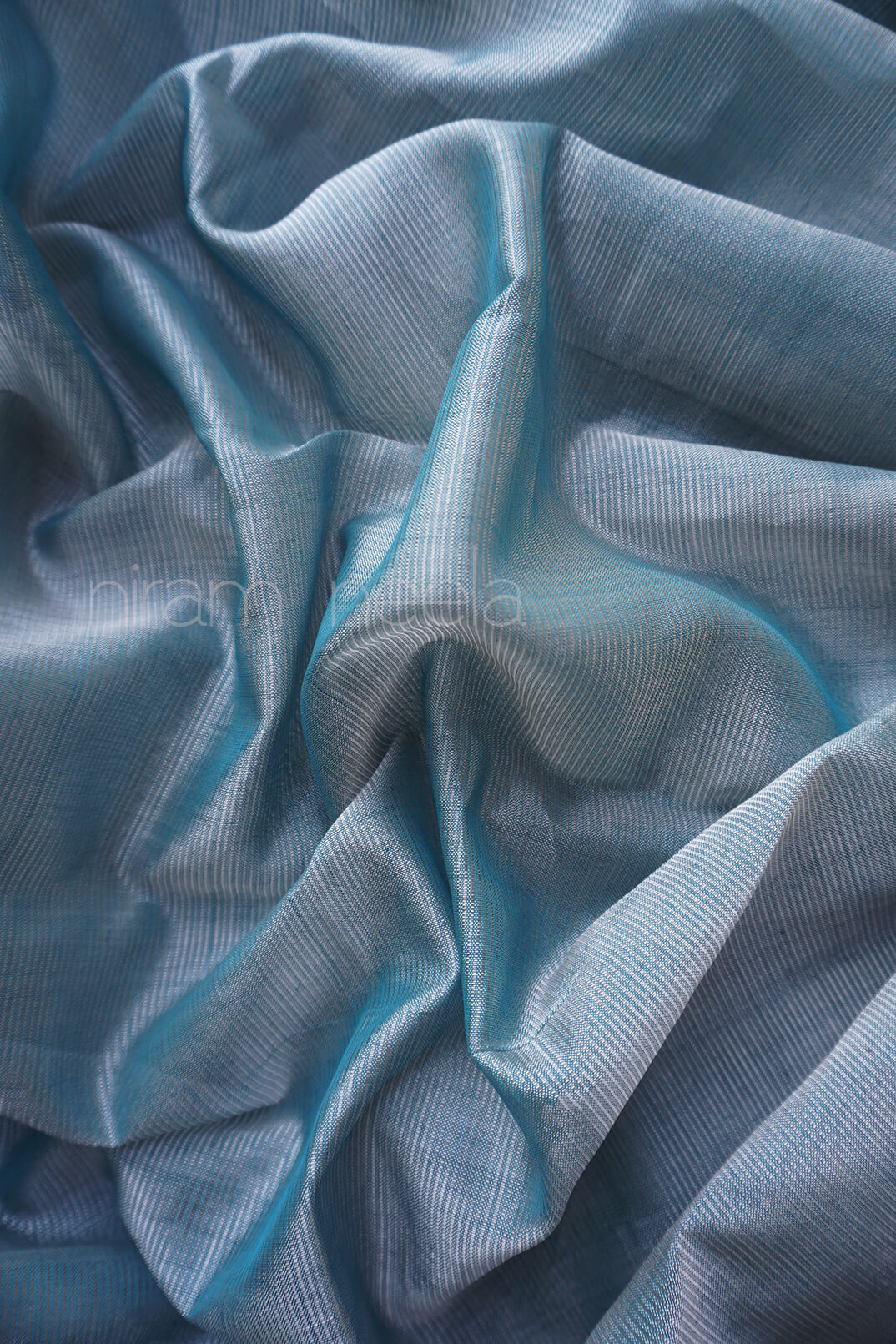 Ice blue Mangalagiri handloom silk cotton saree | Niram Neela