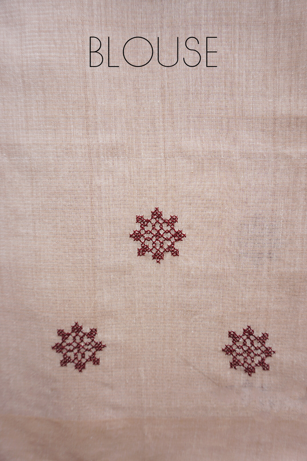 Cream and red Mangalagiri cotton saree - Niram Neela