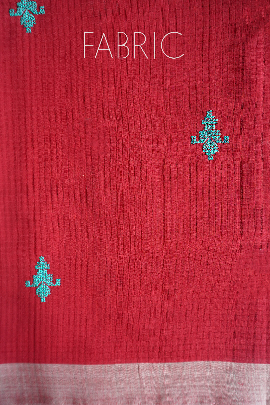 Maroon and teal Mangalagiri cotton saree - Niram Neela