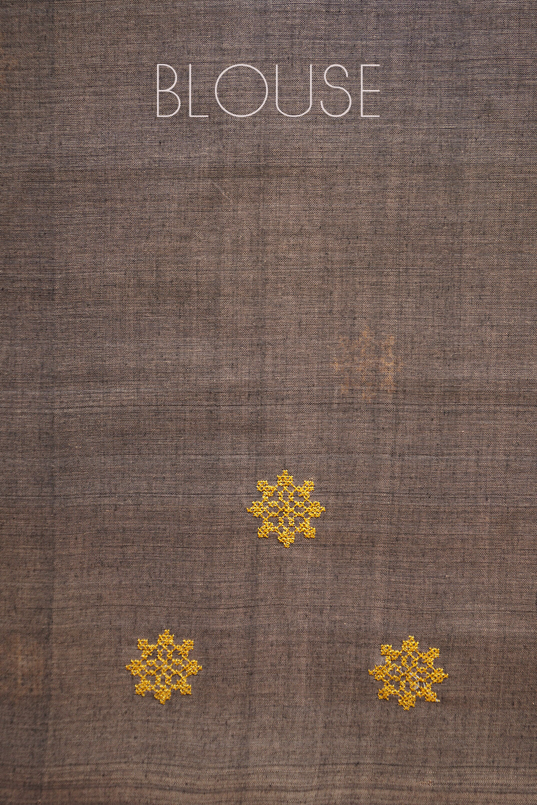 Brown and yellow Mangalagiri cotton saree - Niram Neela