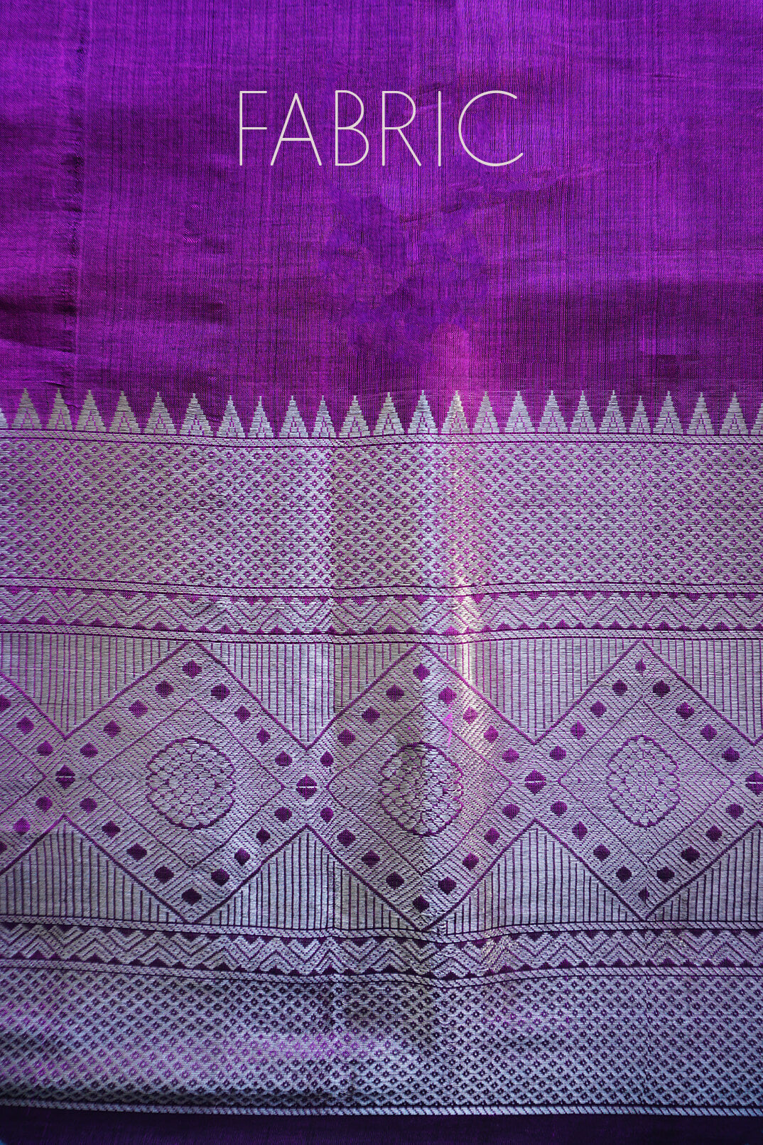 Purple and silver Mangalagiri silk cotton saree - Niram Neela