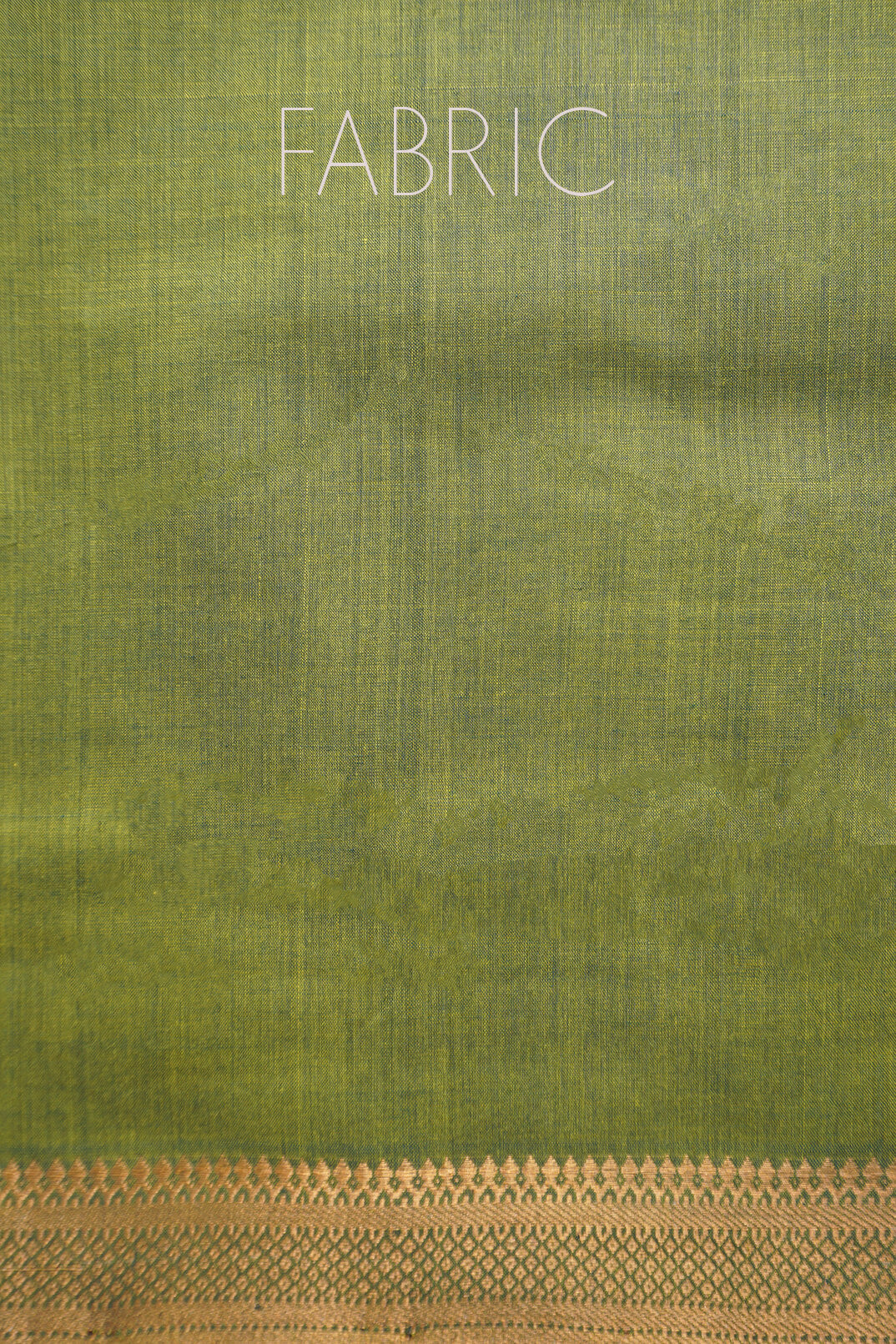 Green and gold Mangalagiri cotton saree with Nizam border | Niram Neela