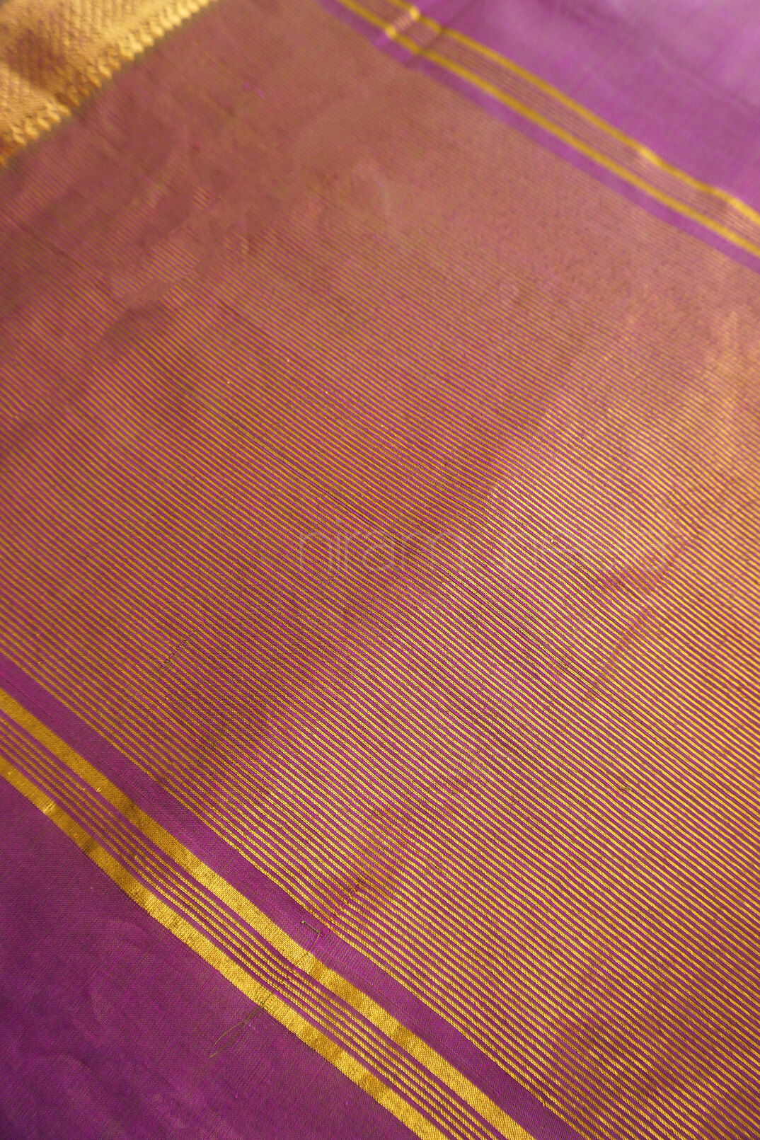 Purple and green Mangalagiri cotton saree with Nizam border from Niram Neela