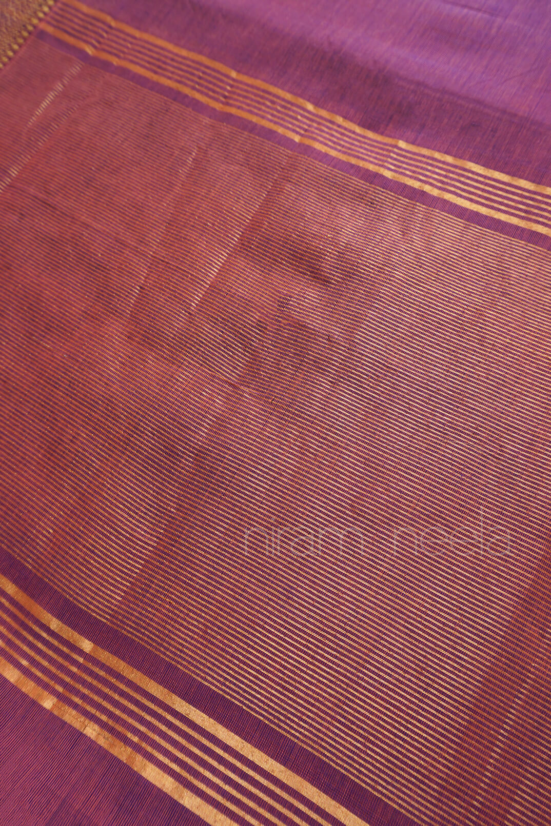 Purple and gold Mangalagiri cotton saree with Nizam border from Niram Neela