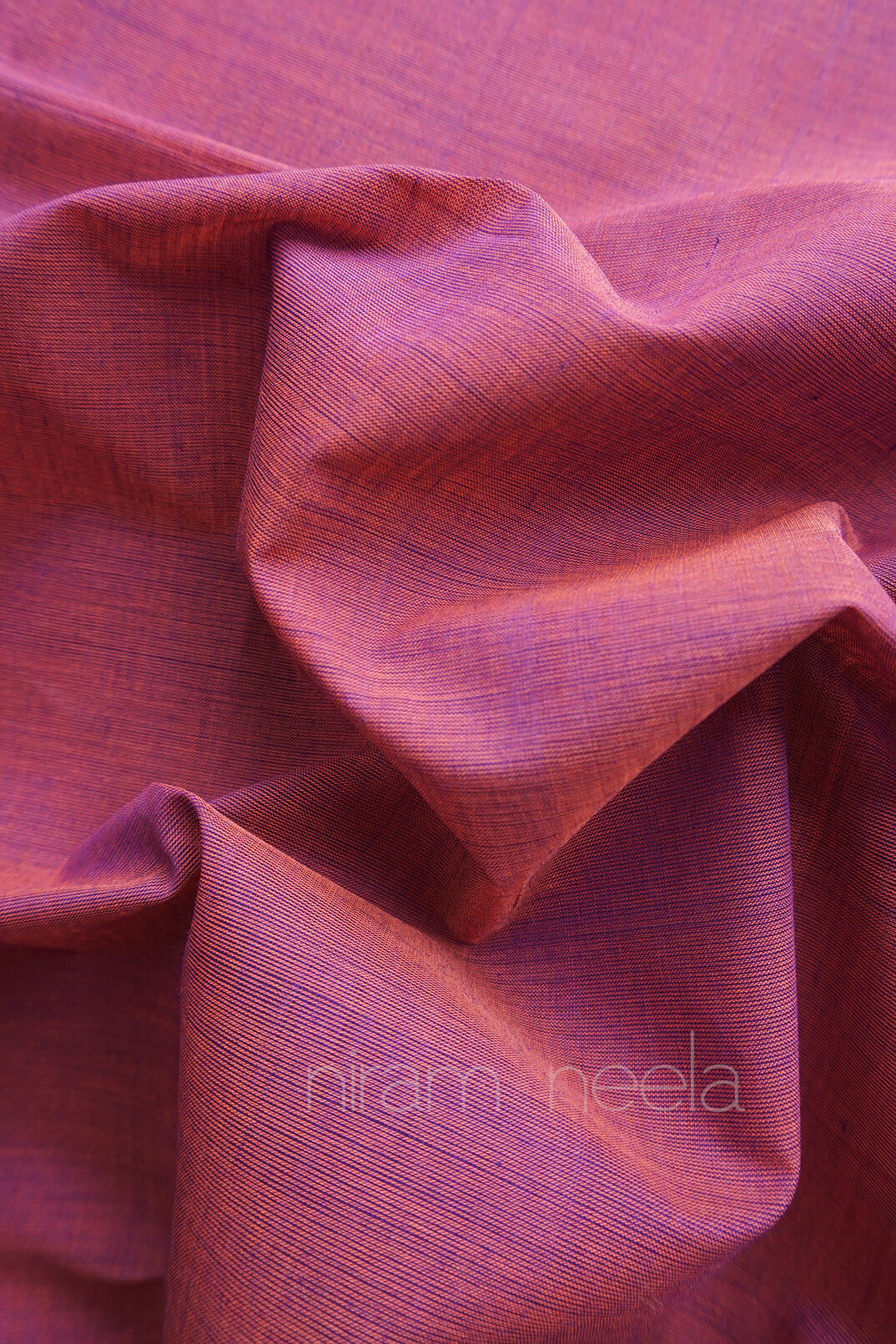 Purple and gold Mangalagiri cotton saree with Nizam border from Niram Neela