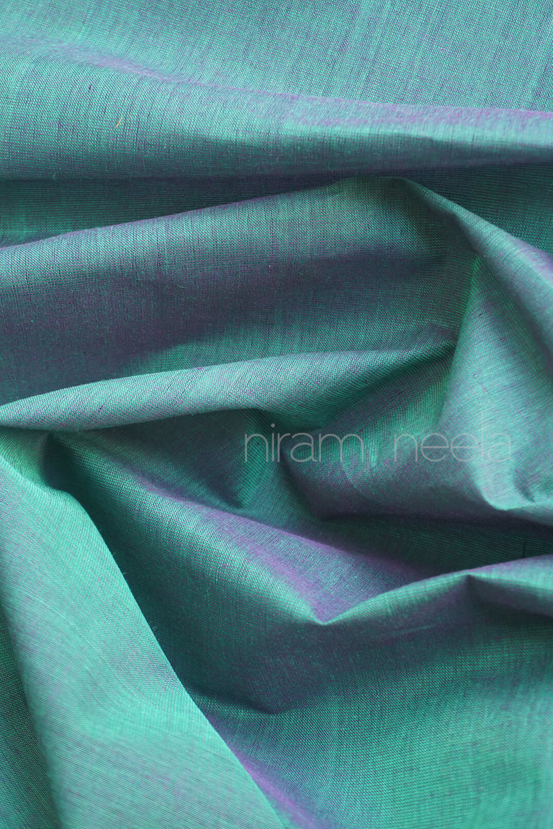 Green and gold Mangalagiri cotton saree