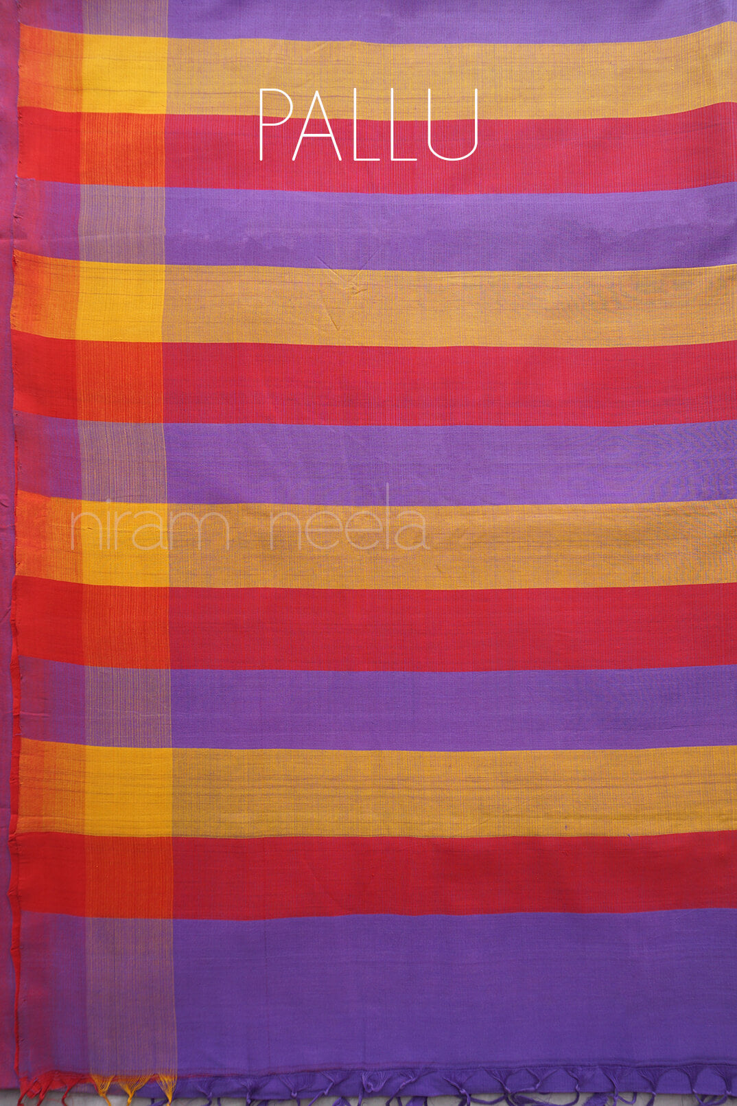 Violet and pink Mangalagiri cotton saree | Niram Neela