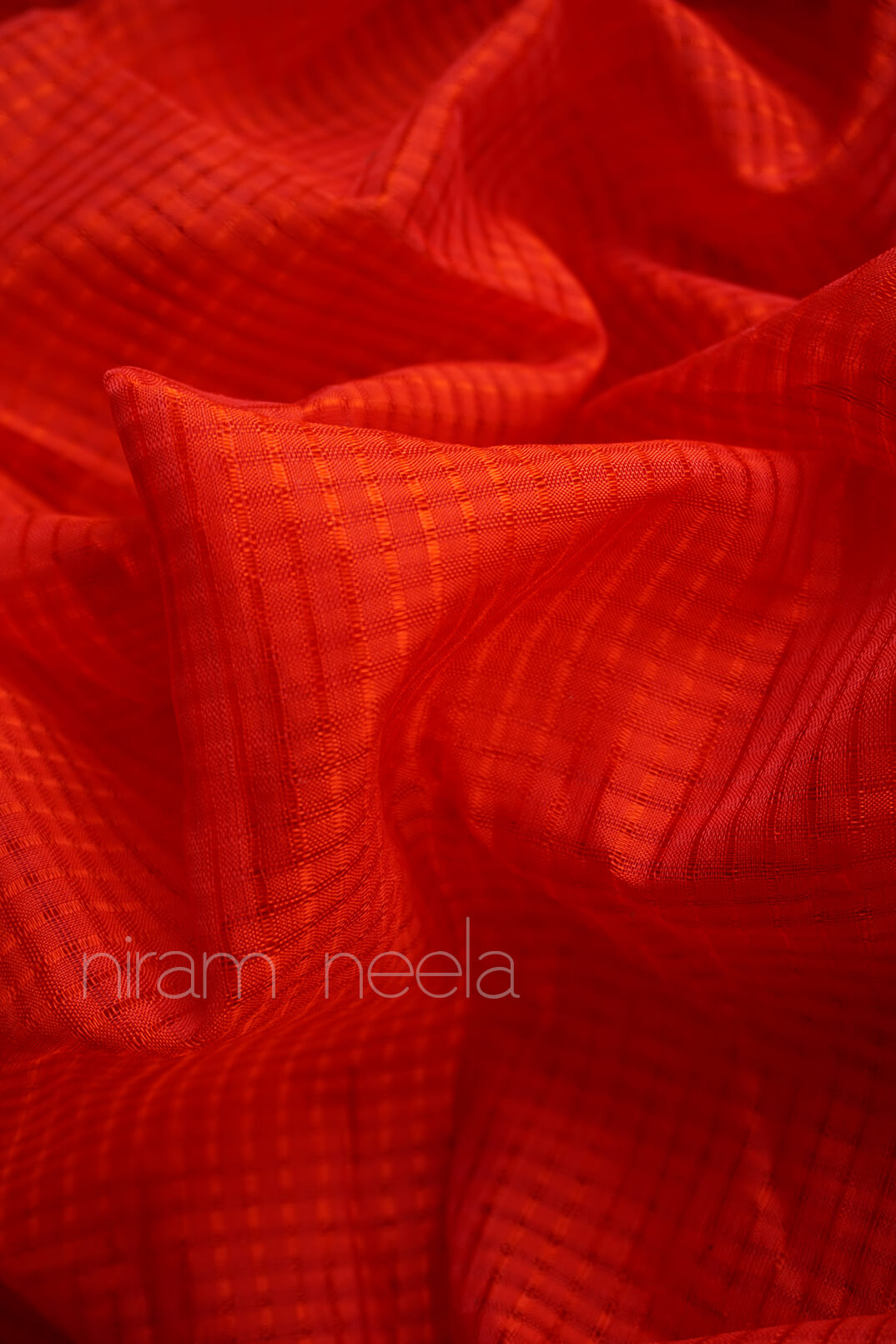 Red and yellow Mangalagiri silk cotton saree - Niram Neela