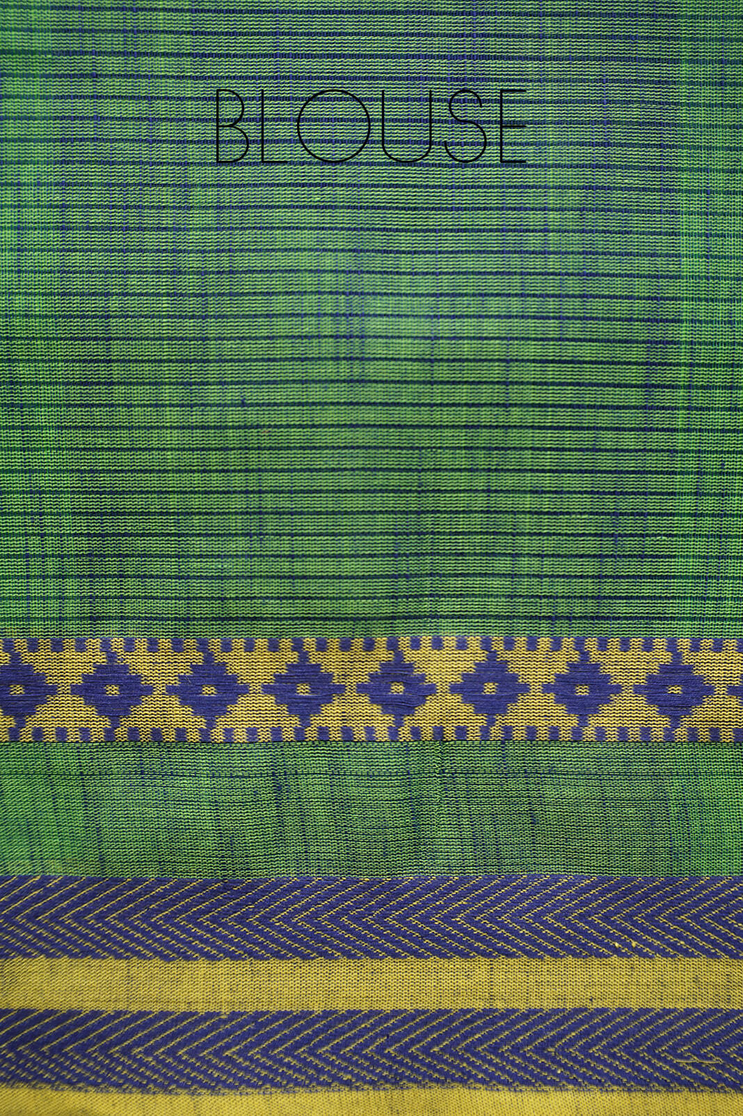 Green and blue Mangalagiri cotton saree - Niram Neela