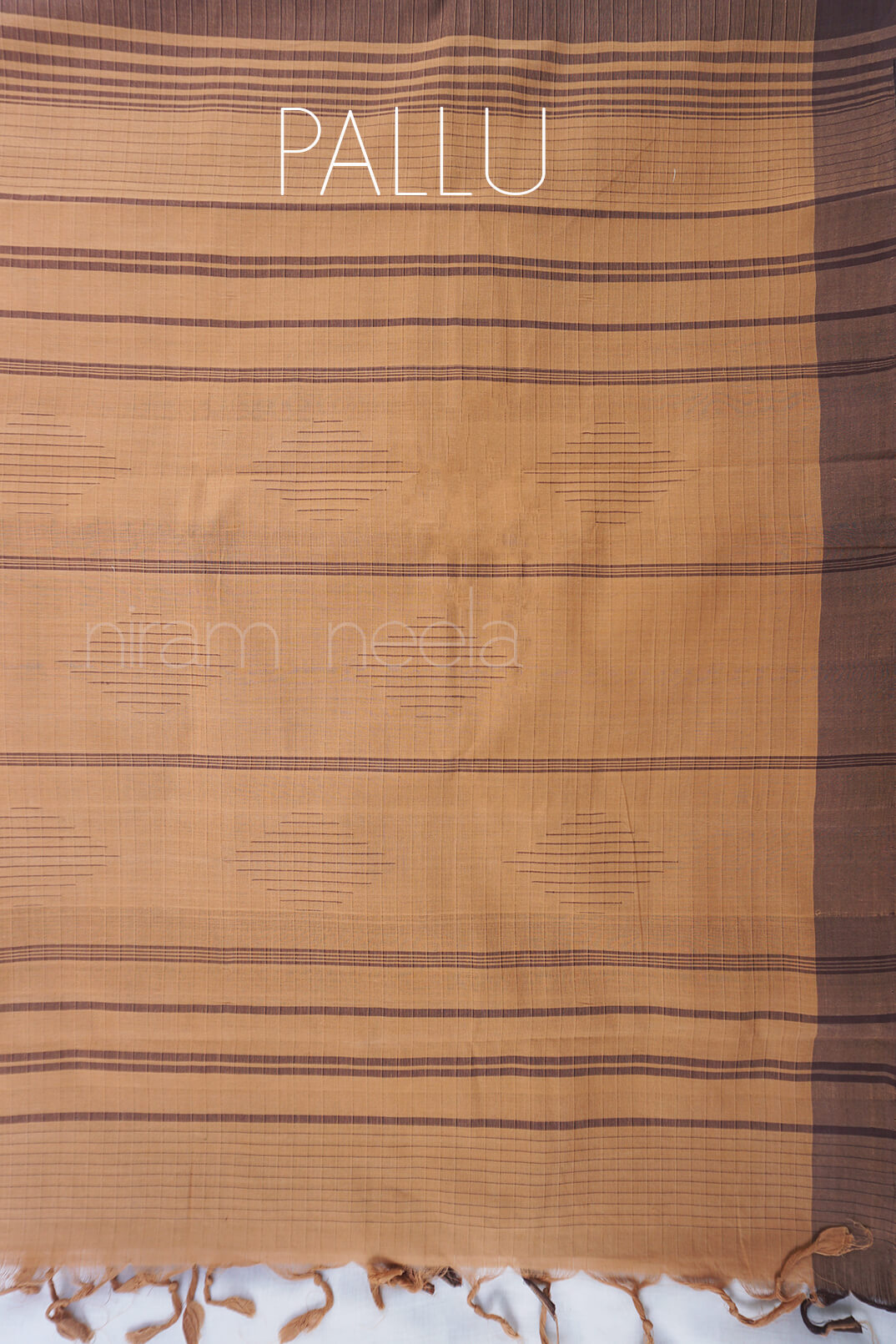 Brown and dust Mangalagiri cotton saree - Niram Neela