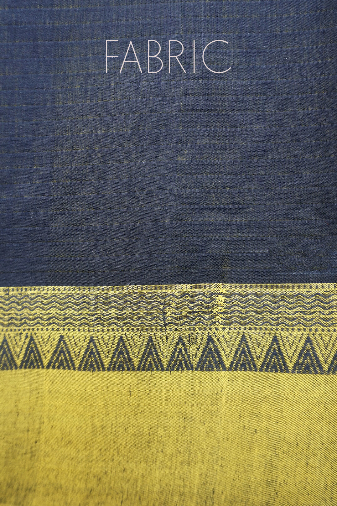 Black and yellow Mangalagiri cotton saree - Niram Neela